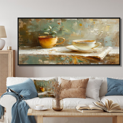 White Beige Cozy Cup Of Coffee I - Coffee Wall Art