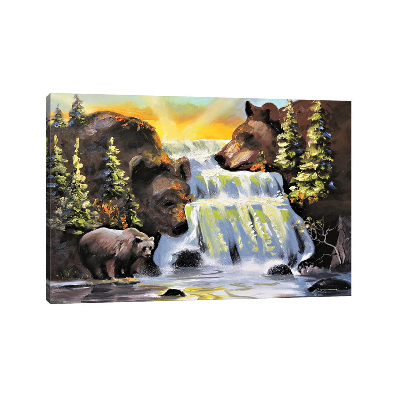 Bears Illusion by D. "Rusty" Rust - Wrapped Canvas Gallery-Wrapped Canvas Giclée, 30.48 cm H x 45.72 cm W