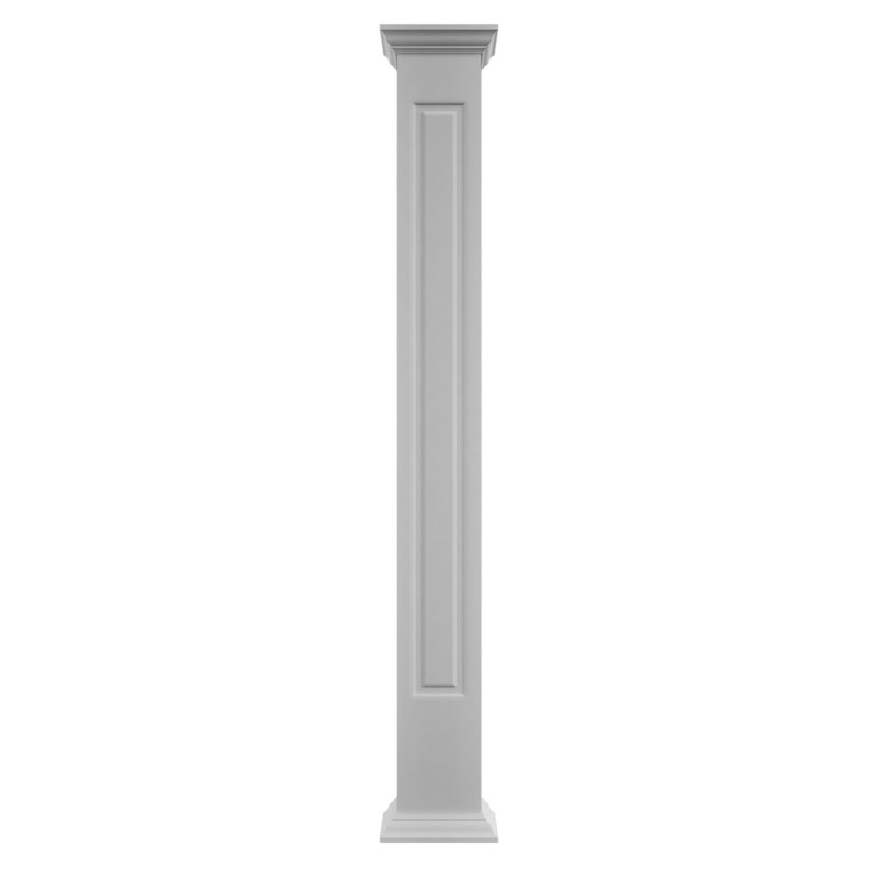Ensemble de colonne surélevée carrée classique non-effilée en PVC Craftsman, Mission Capital et Mission Base