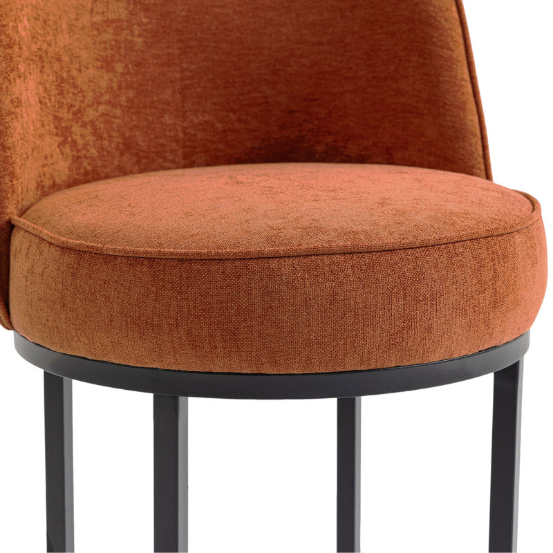 Ensemble de 2 tabourets de bar à hauteur de comptoir, tabourets de bar moderne avec dossier, tabourets de bar rembourrés en lin pour îlot de cuisine