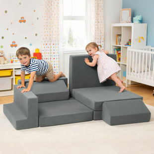 Kids and Toddler Play Couch, Convertible Folding Sofa,7 in 1 Multifunctional Modular Kids Sofa for Playing, Creativing, Sleeping