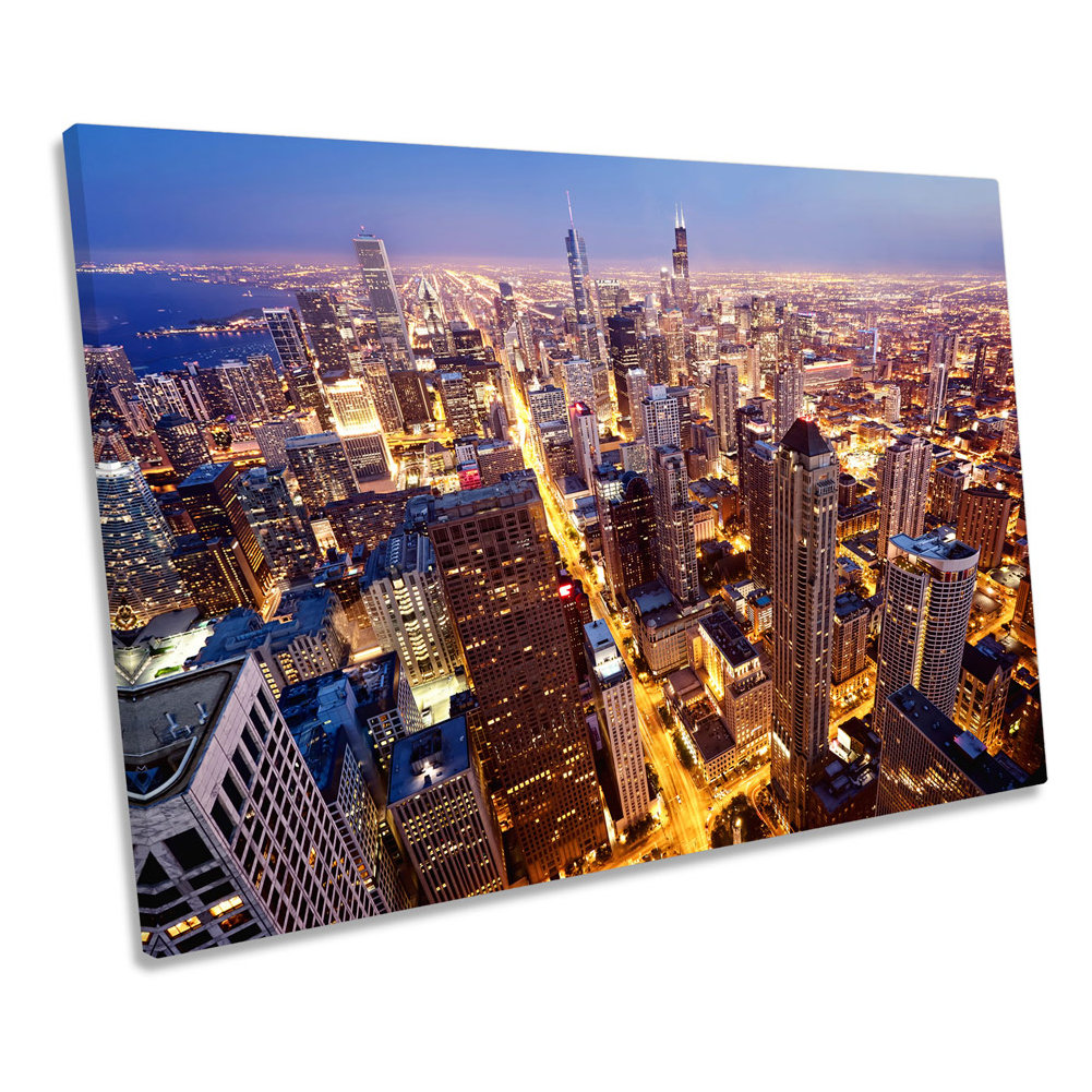 Chicago Skyline City - Wrapped Canvas Print