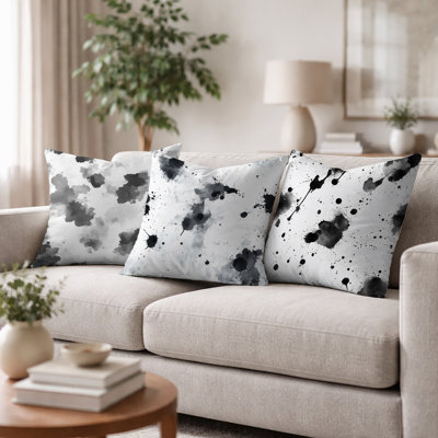 Coussin décoratif 3 pièces noir et blanc Minimal