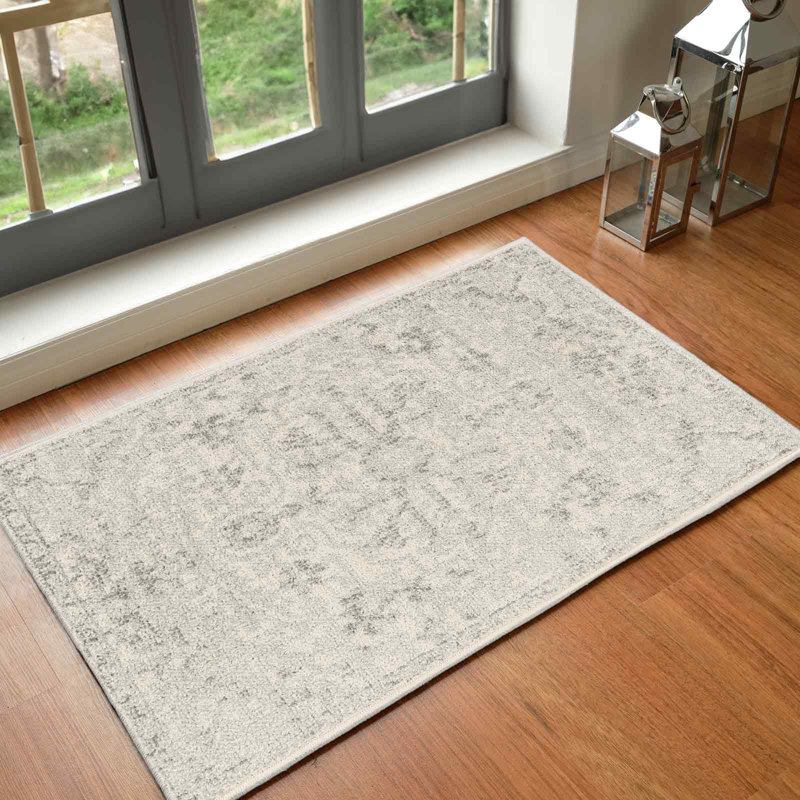 Machine Woven Beige/Black/Grey Indoor Rug, Rectangle 60 x 90 cm