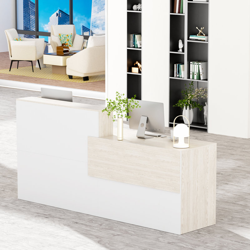 Façade caisse de détail moderne, bureau de réception, table de comptoir, blanc, Blanc