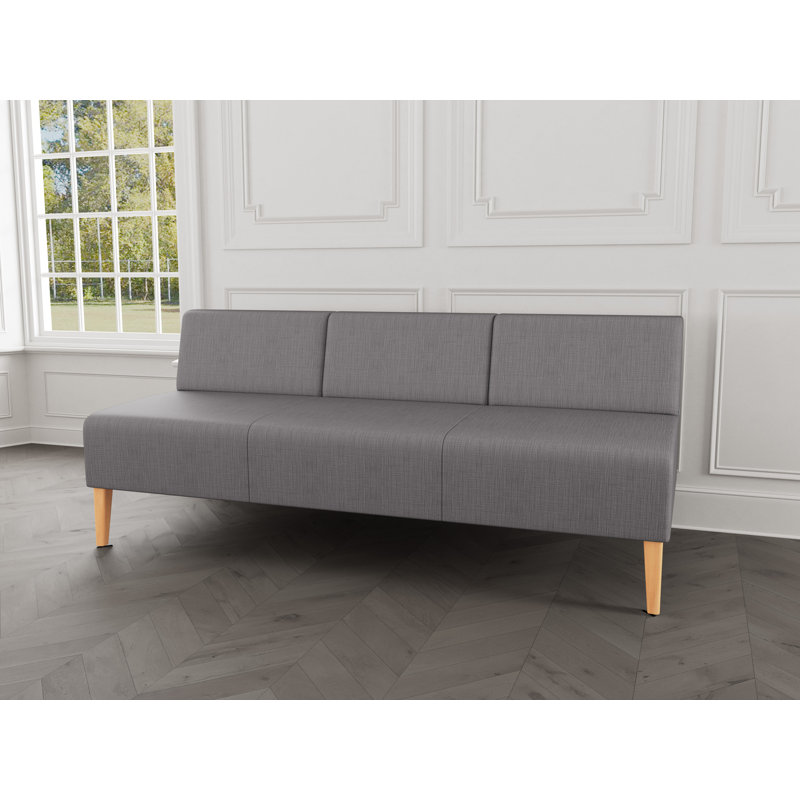 Canapé sans accoudoirs Luxe Lounge, Plot Line acier, Bois naturel