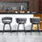24" Counter Height Bar Stools Set of 4 - 360° Swivel with Suede Fabric & Modern Woven Design, Backrest & Footrest for Kitchen Cafe Pub-2080452585
