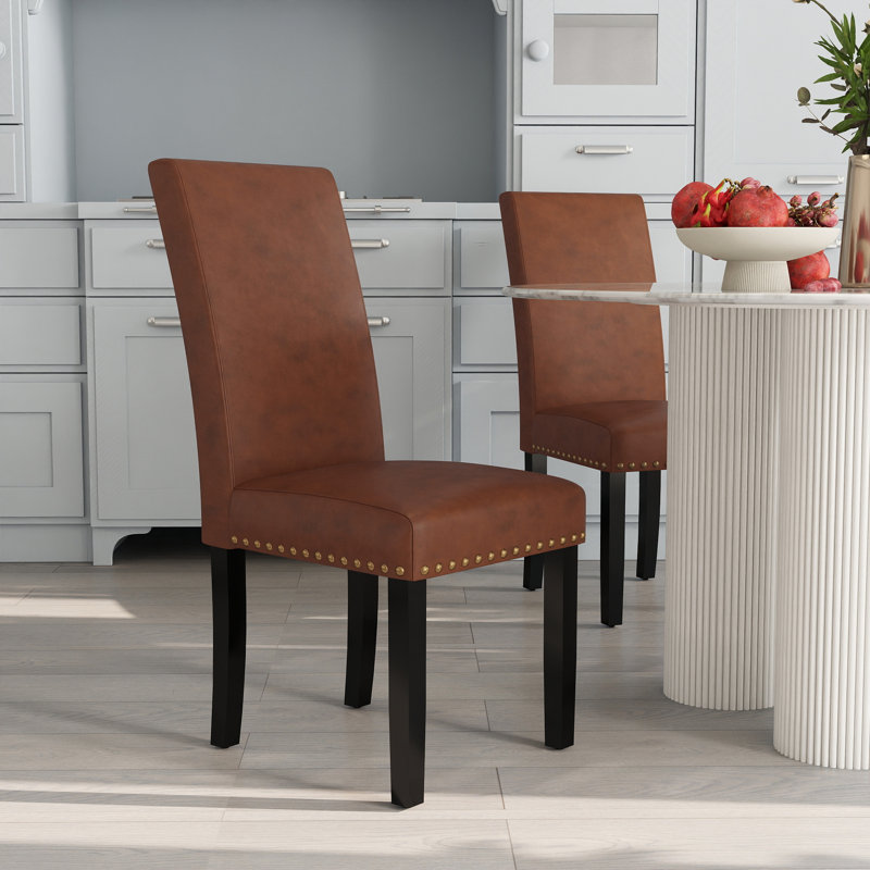 Upslope Upholstered Dining Chair, Brown