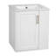 Armoire de salle de bain murale moderne 20 "avec lavabo en céramique, tablettes ouvertes à droite et porte à fermeture douce