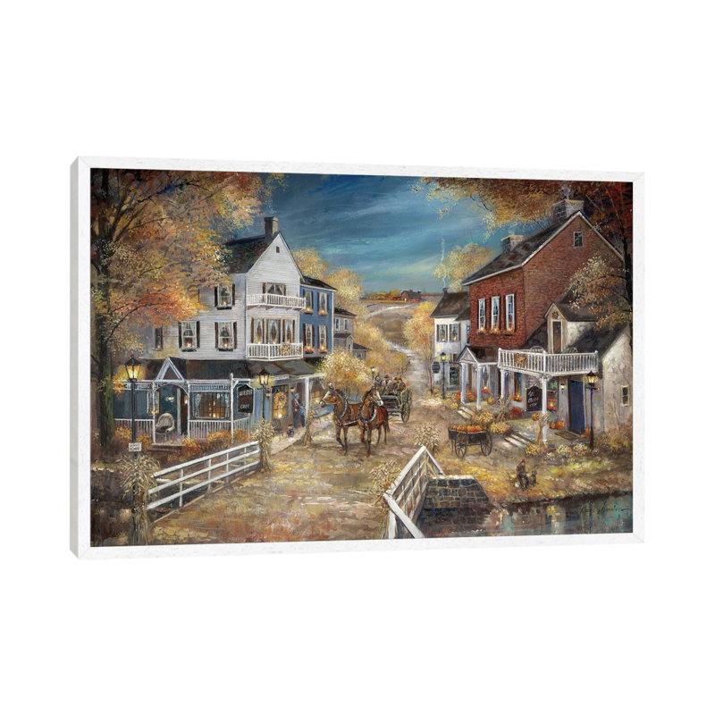 Harvest Village 1 Piece Wall Art on Canvas, 66.04 cm H x 45.72 cm W, White Framed