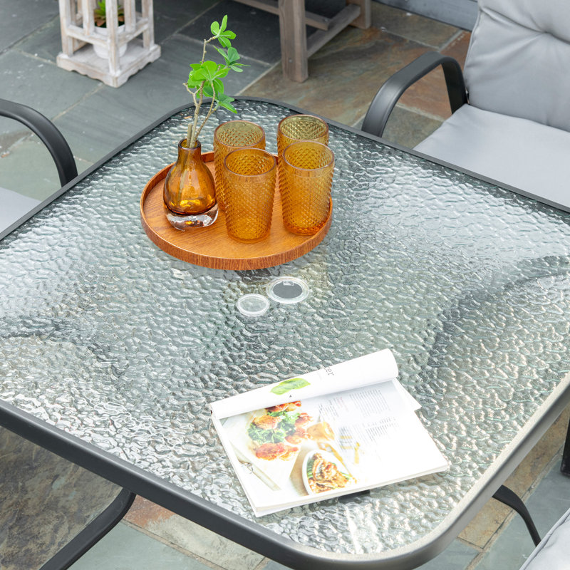 Steel Patio Dining Set Table,