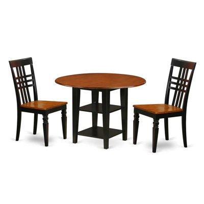 Solid Wood Top - Round Dining Room Set - Seats
