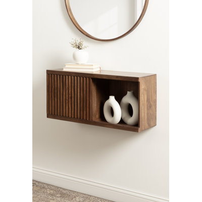 Wooden Wall Cabinet with Sliding Door