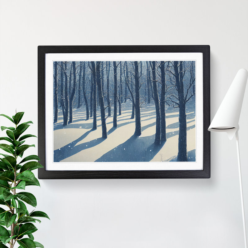 Creative Winter Forest - Single Picture Frame Painting, Black, 46cm H x 64cm W x 2cm D