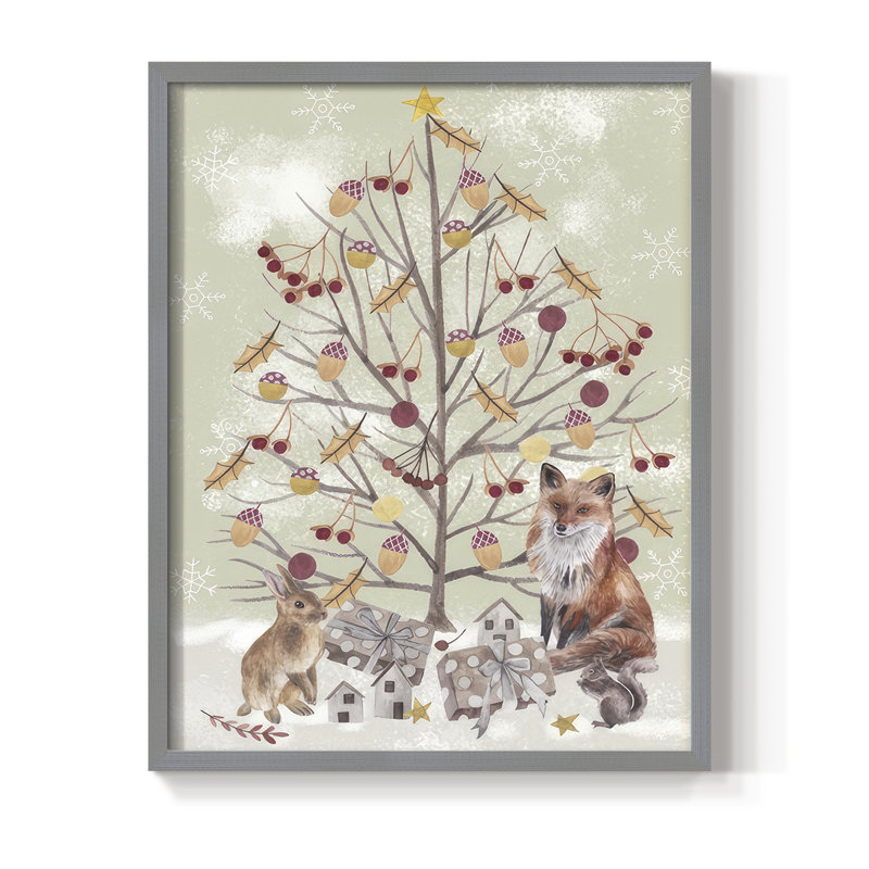 Collection Christmas Time, reproduction encadrée B - bois massif, H 21 po x l 17 po, Grey
