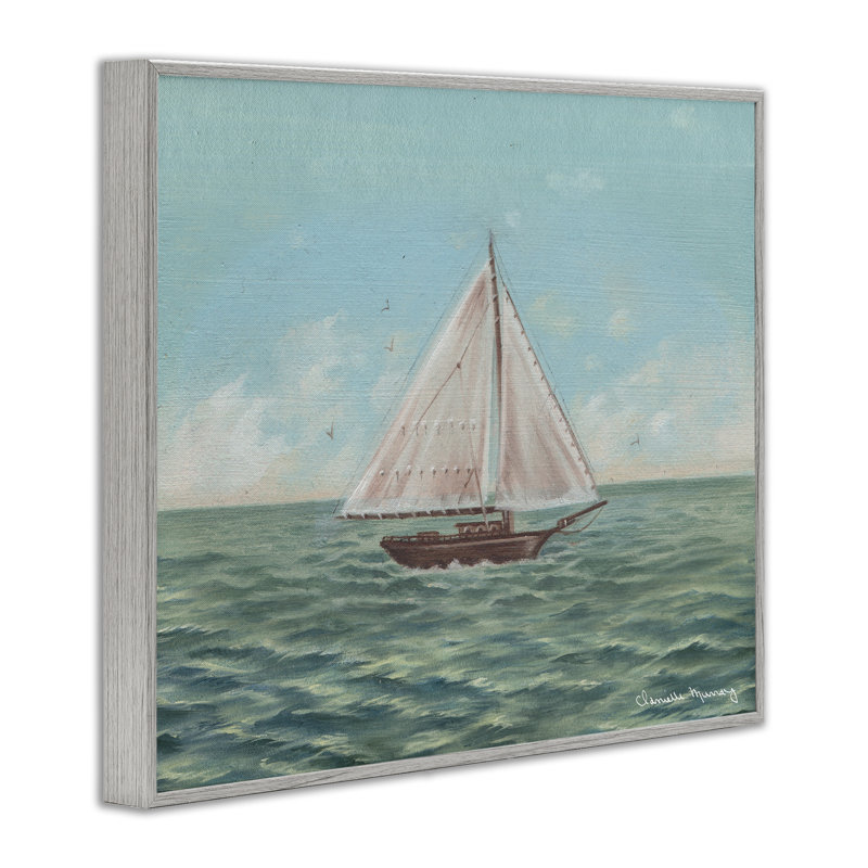 Voilier vert classique, estampe numérique, conception de Danielle Murray, H 16 po x l 20 po, Estampe numérique Farmhouse