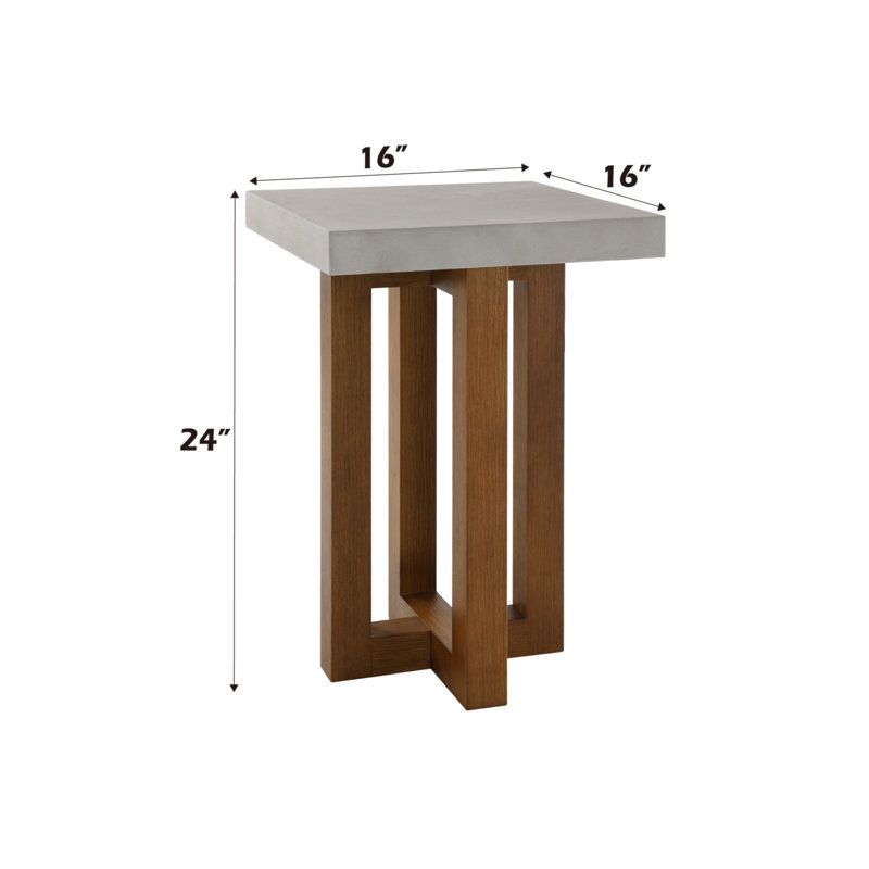 Table de bout en keven, plateau en faux béton