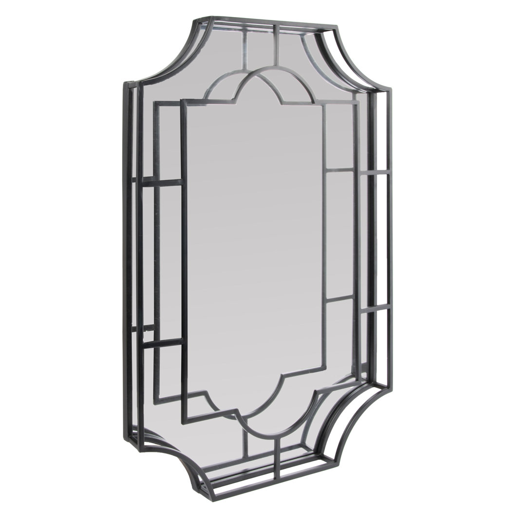 Pomeroy Art Deco Metal Framed Wall Mirror Rosdorf Park 