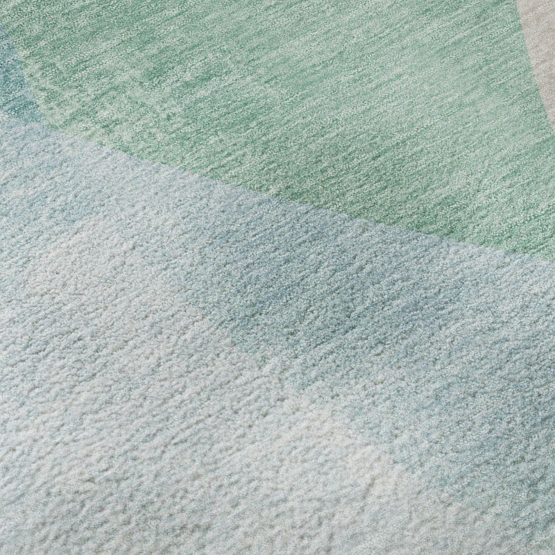 Tapis abstrait lavable à la machine de qualité supérieure Mayfield, Écume de mer, écume de mer, 3 pi x 5 pi