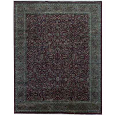 Tapis rouge et crème noué à la main de haute qualité