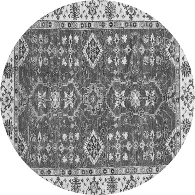 Tapis oriental gris en laine / polyester tissé à la machine 6 pi Aqeela