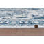 Tapis performance tissé à la machine médaillon Dahlia - ivoire / bleu - 6 pi 7 po x 9 pi-422153449