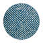 L 14 po x P 14 po x H 20 po, 1 pièce, panneau de fibres à densité moyenne et tabouret décoratif Capiz, bleu, motif de jardin cylindrique avec motif linéaire complexe