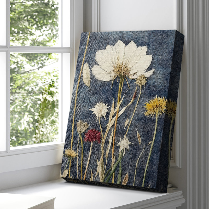 Floral, toile tendue avec châssis Cxxiv - prête à être accrochée, H 18 po x l 12 po