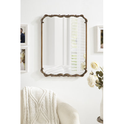Ornate Rectangle Metal Wall Mirror