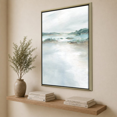 Misty Coastal Morning by Galaxy Of Graphics - Graphic Art on Canvas