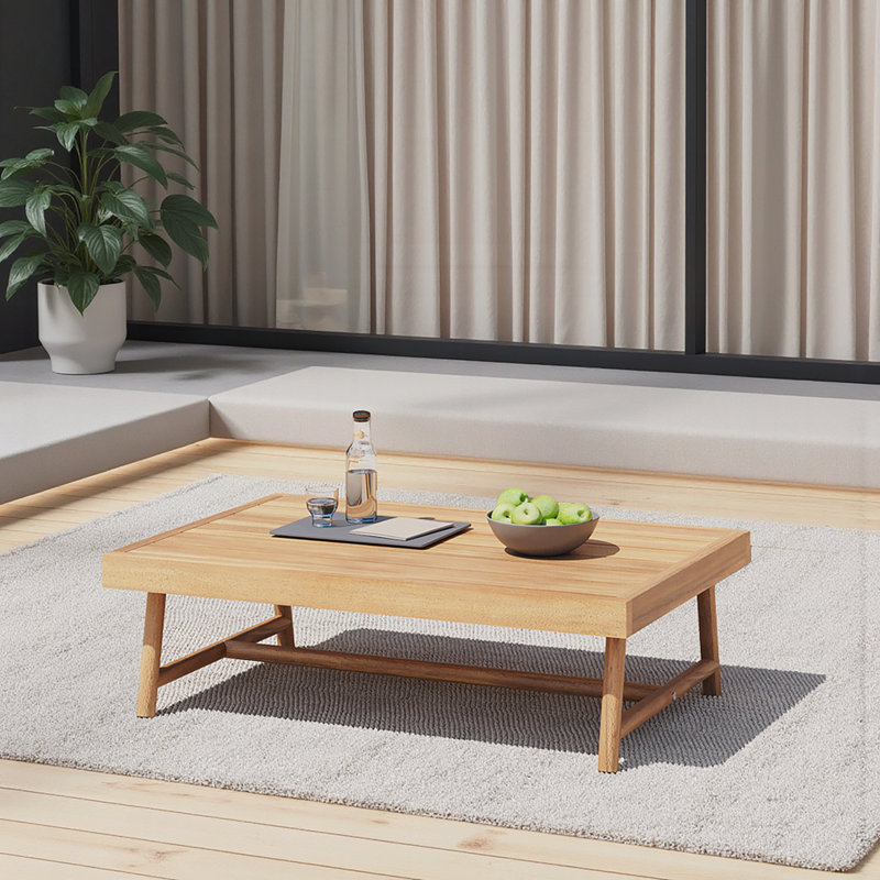 Table basse de patio en bois d'acacia
