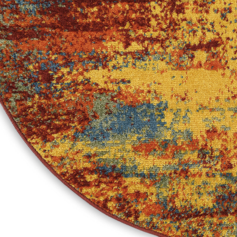 Nourison Essentials Flame Indoor/Outdoor Area Rug, Round 8