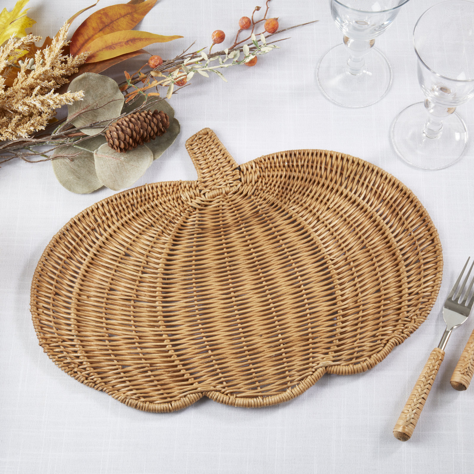 Archer Collection Archer Reversible Rattan Placemat, Light Brown