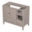Base de meuble-lavabo 36 po seulement, structure en bois massif et panneaux de fibres à densité moyenne, gris