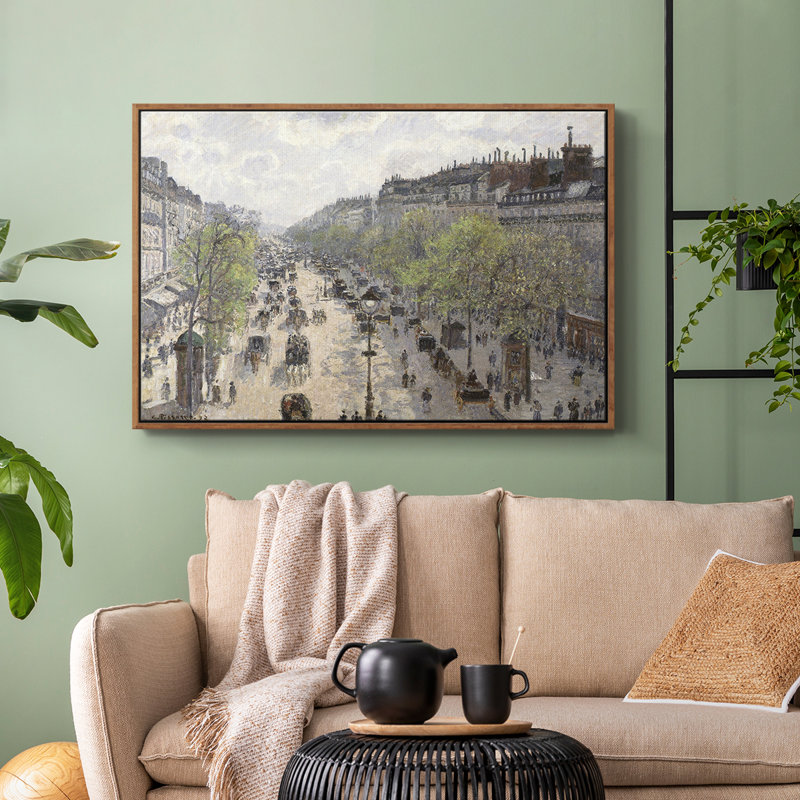 Paysage rétro - DVD II, H 17 po x l 25 po x P 2 po, Toile encadrée noyer flottant