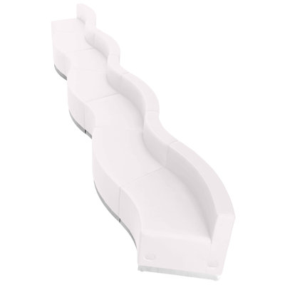 Configuration de réception modulaire 7 pièces LeatherSoft avec dossier et siège tendus