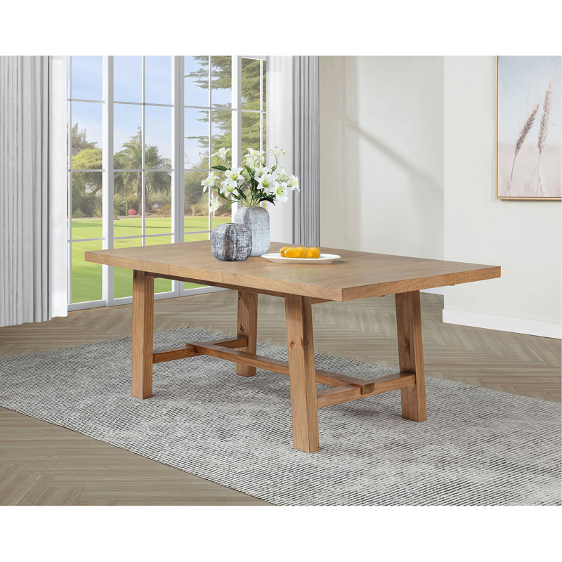 Natural Brown Extension Leaf Dining Table