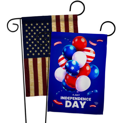 Drapeau de jardin en polyester 13 x 18,5 po Ballons Of Independance