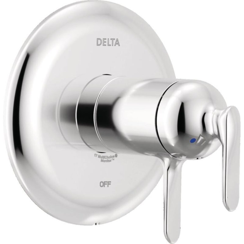Delta Bonacci 17 Series Dual-Function Thermostatic Valve Trim Kit, Chrome 2 Handle Set for Shower Faucet System, Lumicoat Chrome (Valve Not Included)