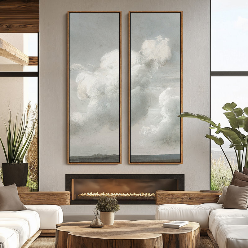 Ensemble de 2 toiles encadrées 20 x 60 pouces, Naturel