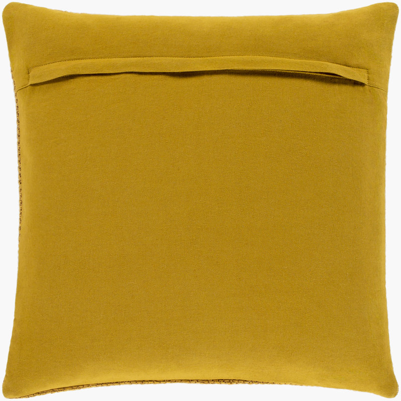 Geometric Cotton Pillow Cover, Polyester, 20" x 20", Mustard/Olive