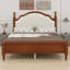 Base de lit plateforme classique en bois avec tête de lit tapissier luxueuse-128626649