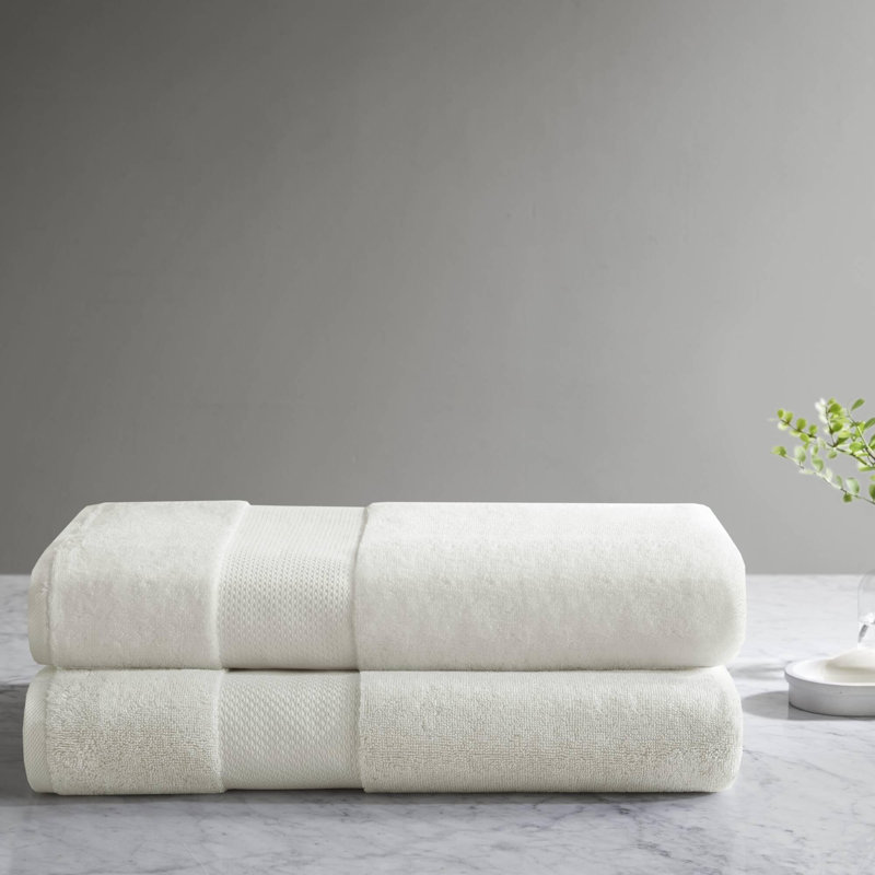 2 PCS 34x68" – 2PK Ultra-Soft 100% Cotton Absorbent Towel Set, White