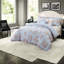 Ensemble de literie pour grand lit double, édredon en microfibre à motif floral bleu pour la maison