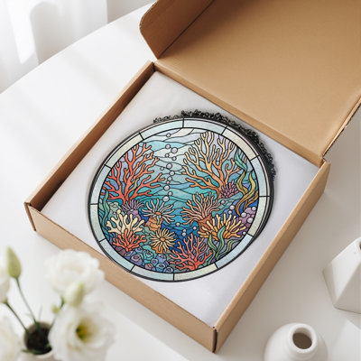 Panneau de vitrail Coral Reef, 7,8 heures
