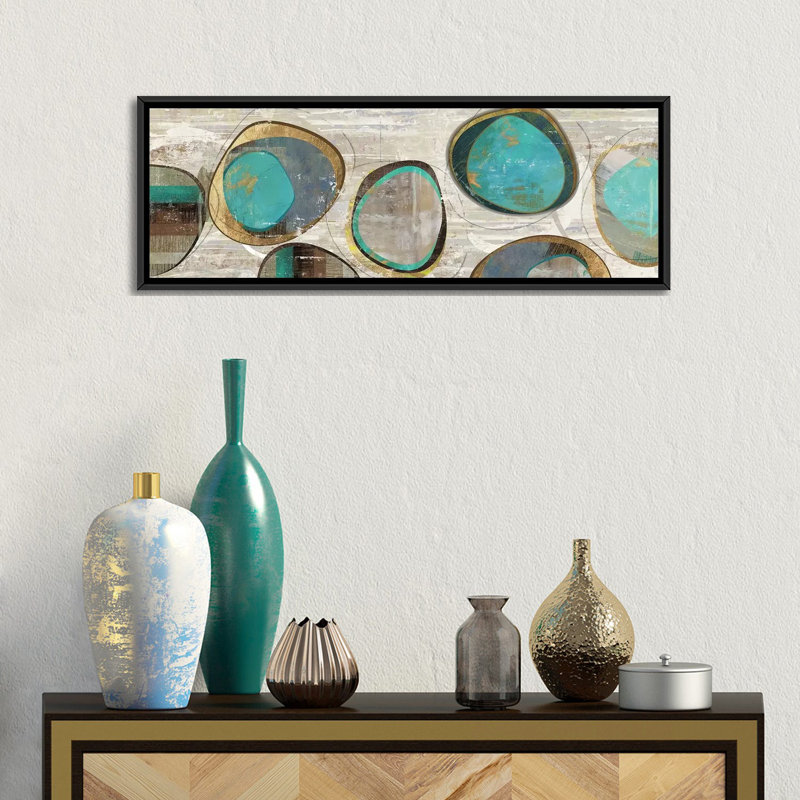 «Stem Speckled I» par PI Studio, impression sur toile tendue, H 16 po x l 48 po x P 1,5 po, Cadre noir