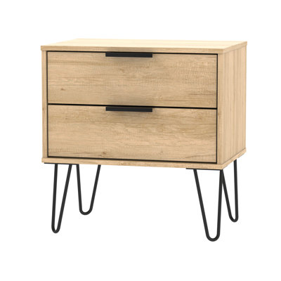 Fully Assembled Berryhill 2 Drawer Bedside Table