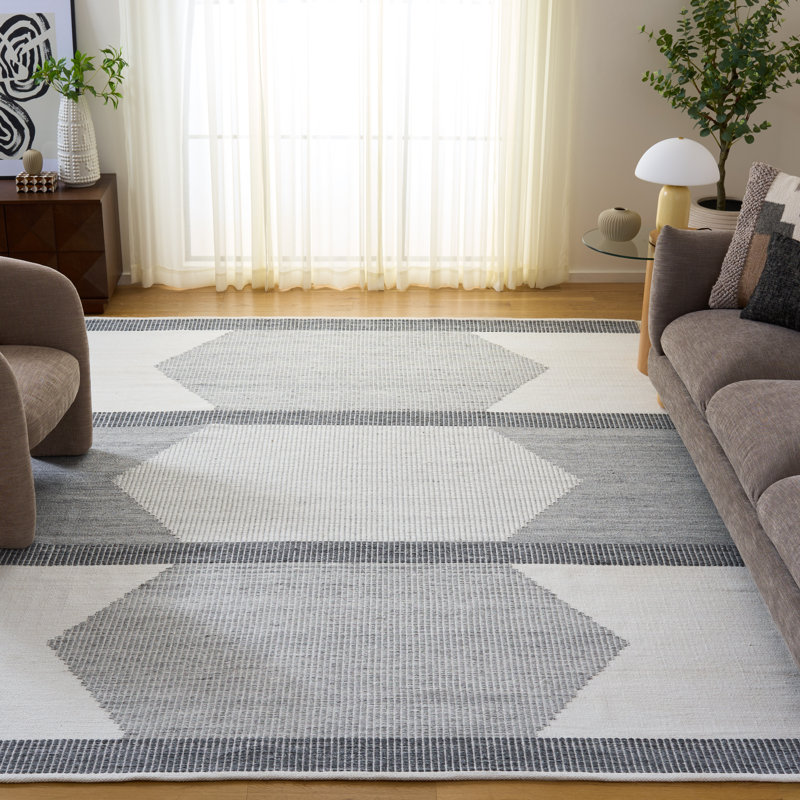 Kilim Hand Woven Recycled P.E.T. Geometric Indoor Rug, Rectangle 8' x 10'