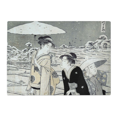 Tempered Glass Kayoi Komachi by Chobunsai Eishi Chopping Board
