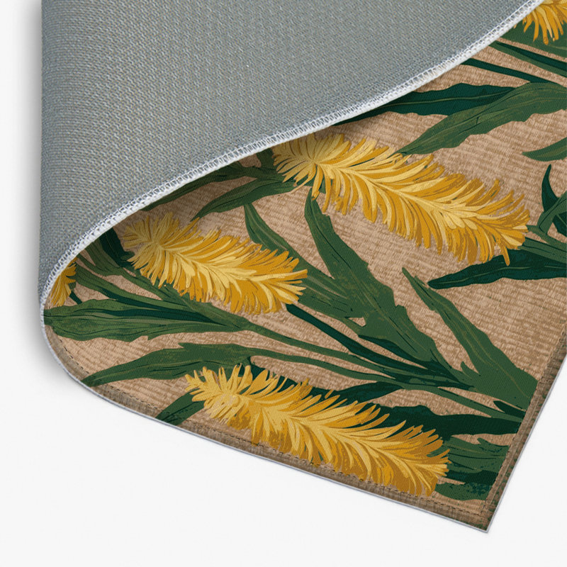 Tapis d'intérieur et d'extérieur brun Botanical, Rectangulaire 2 pi x 3 pi